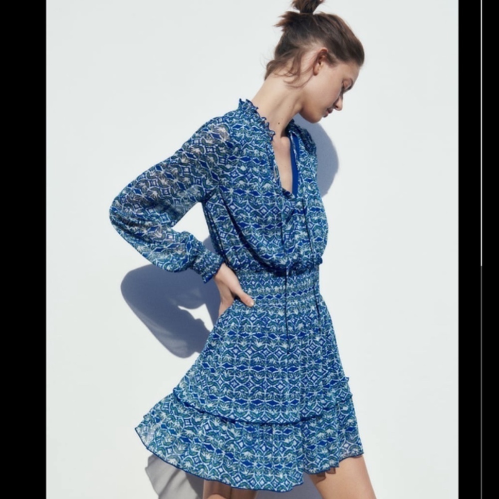 PRINTED MINI DRESS - Picture 2 of 9